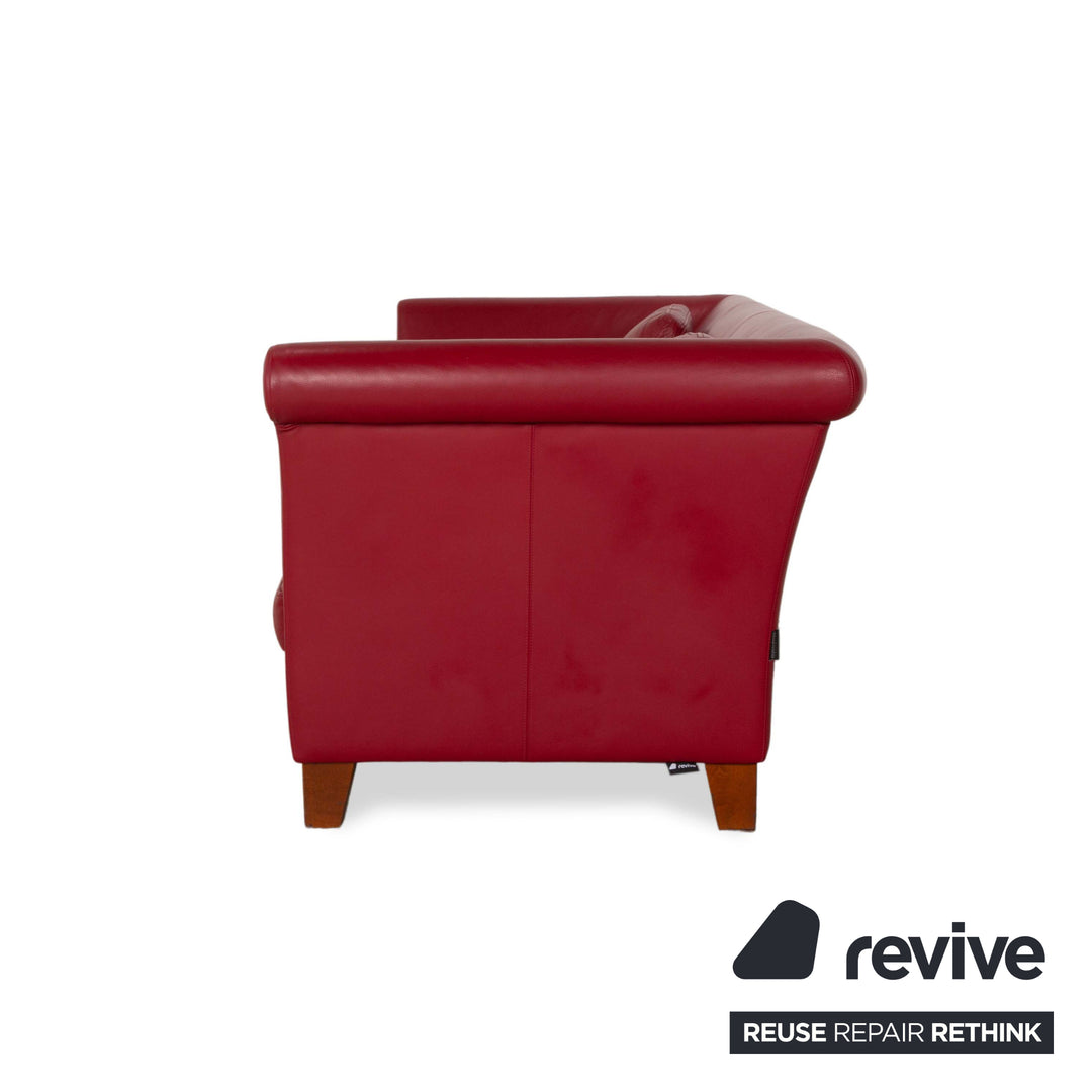 Machalke Ritz Leder Dreisitzer Rot Sofa Couch