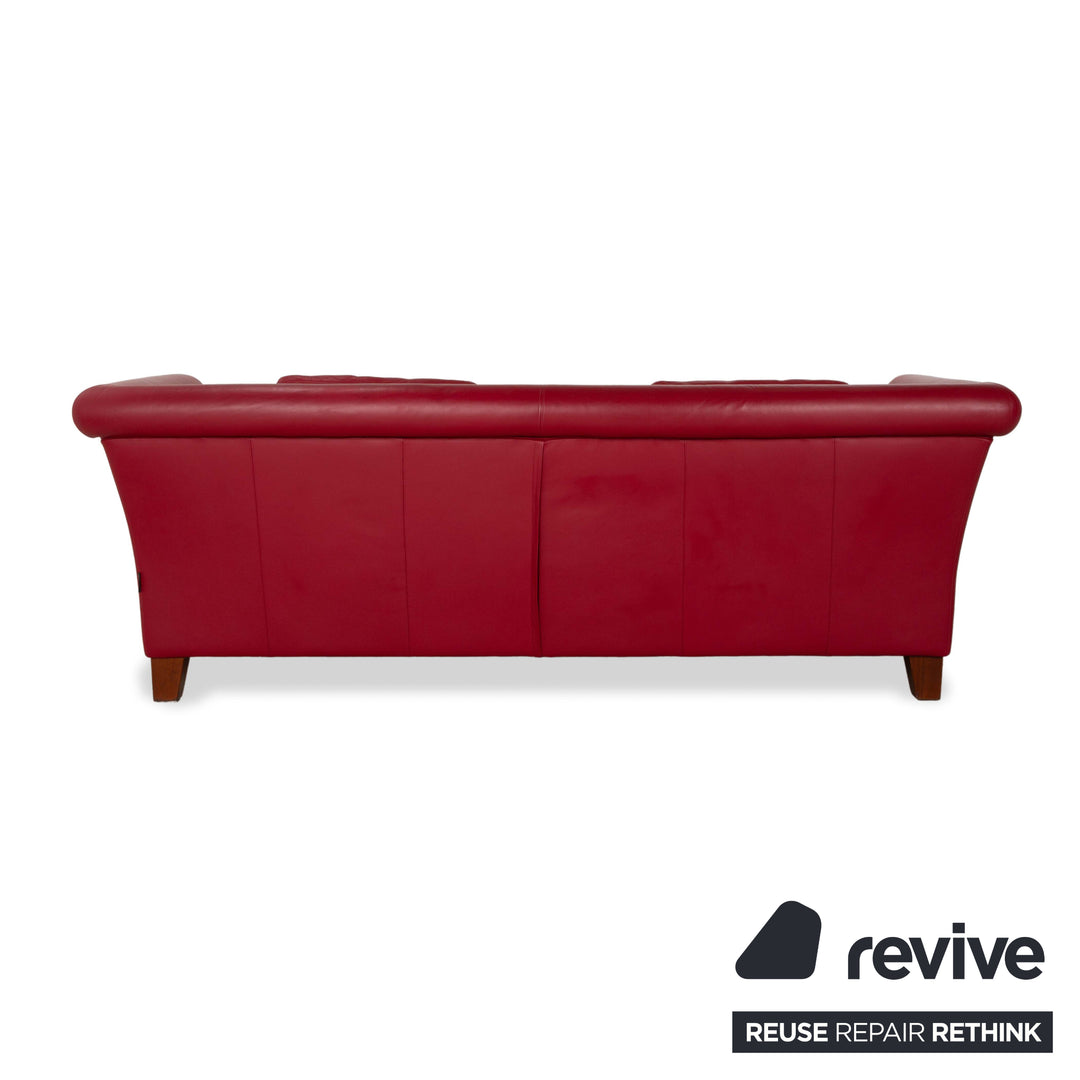 Machalke Ritz Leder Dreisitzer Rot Sofa Couch