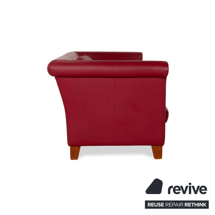 Machalke Ritz Leder Dreisitzer Rot Sofa Couch