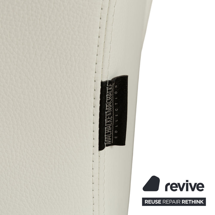 Fauteuil en cuir Machalke Ritz, canapé crème