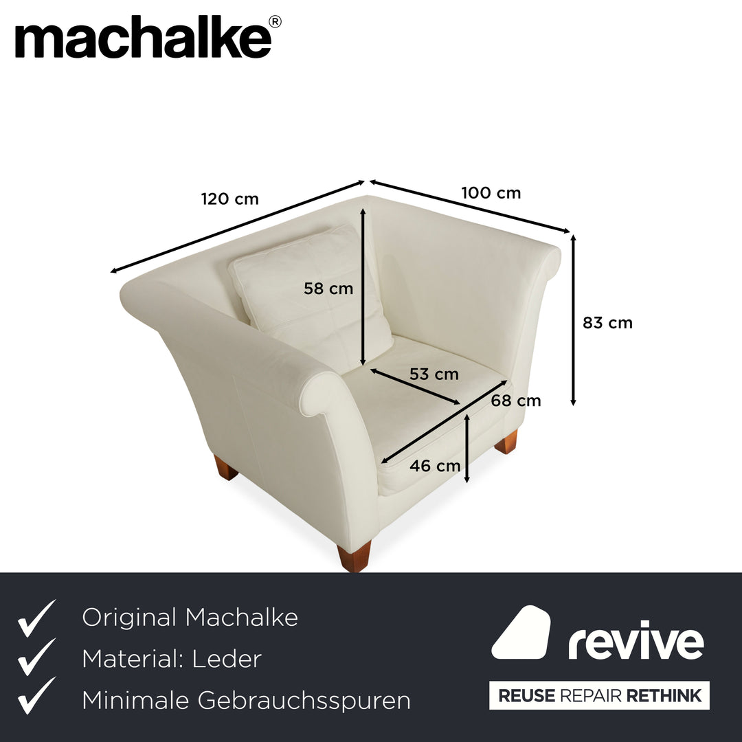Fauteuil en cuir Machalke Ritz, canapé crème
