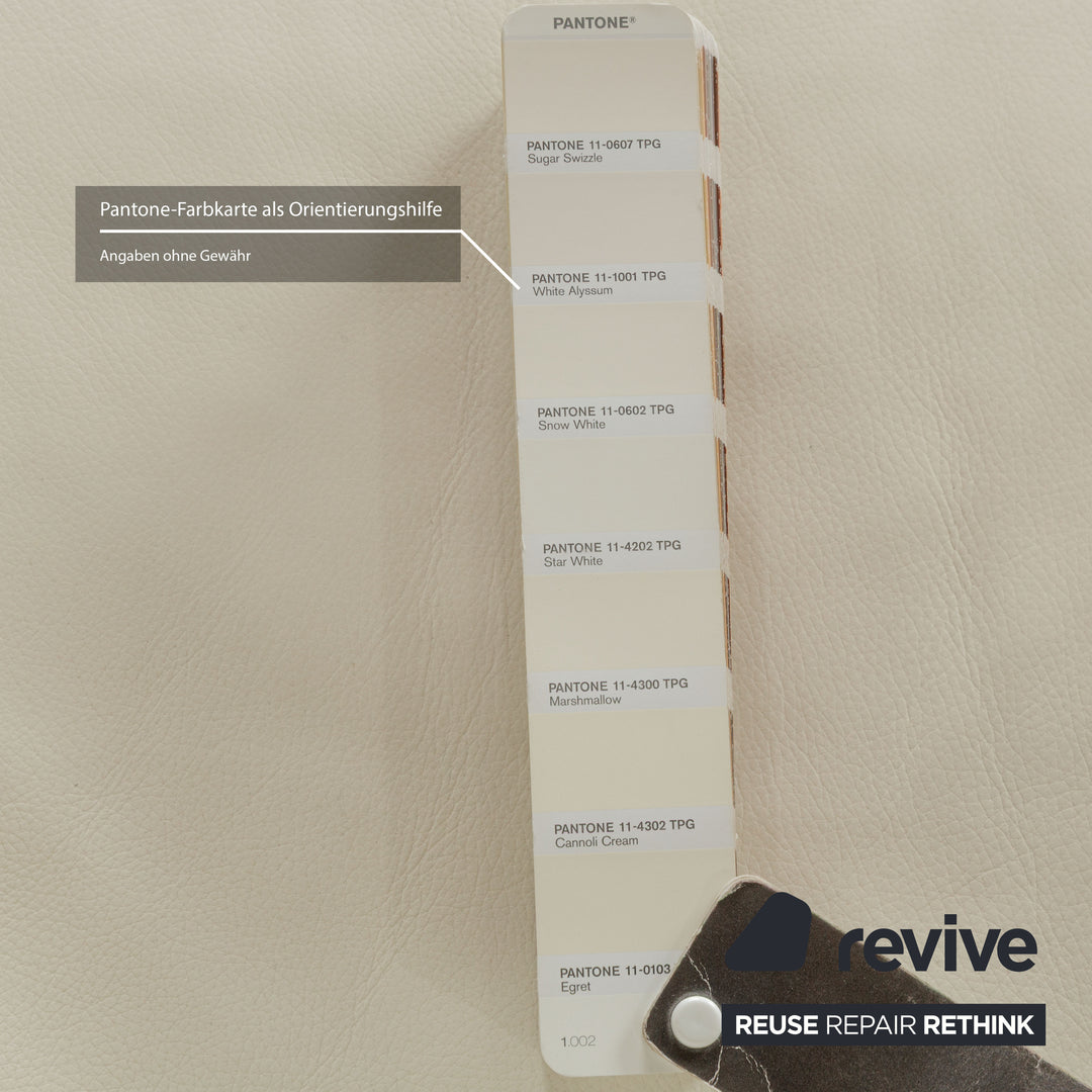 Fauteuil en cuir Machalke Ritz, canapé crème