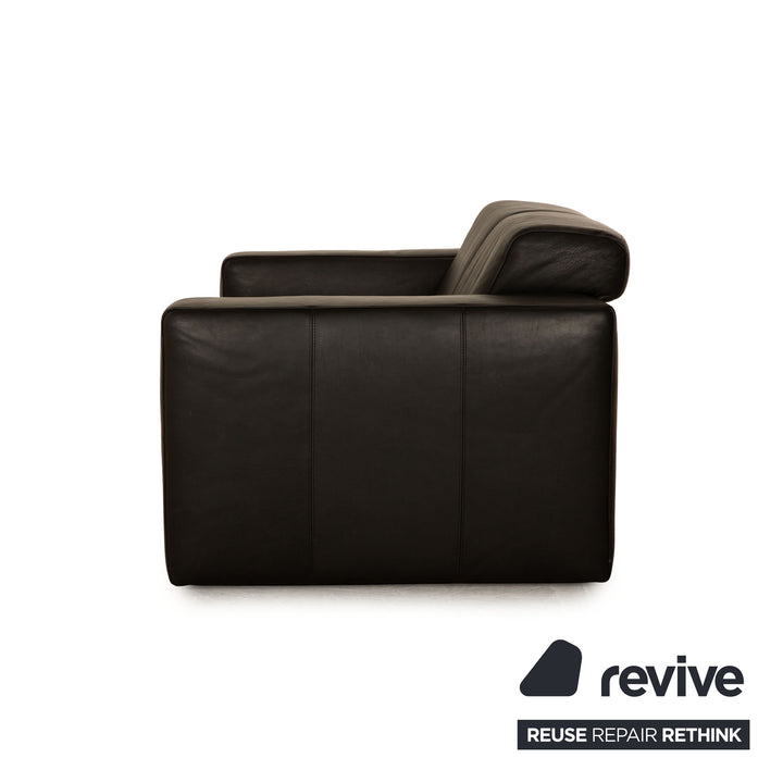 Machalke Saporro Leder Zweisitzer Schwarz Sofa Couch