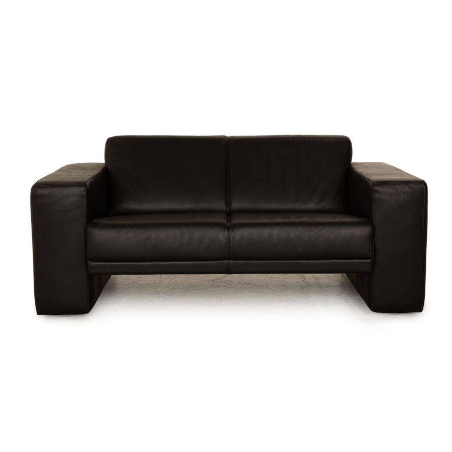 Machalke Saporro Leder Zweisitzer Schwarz Sofa Couch