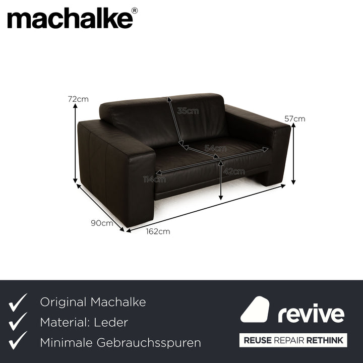 Machalke Saporro Leder Zweisitzer Schwarz Sofa Couch