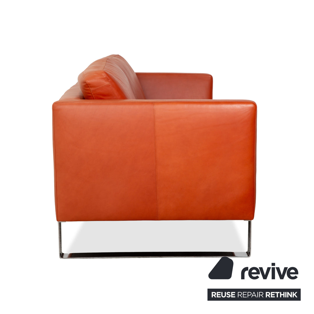 Machalke System Plus Leather Three-Seater Red Orange Sofa Couch