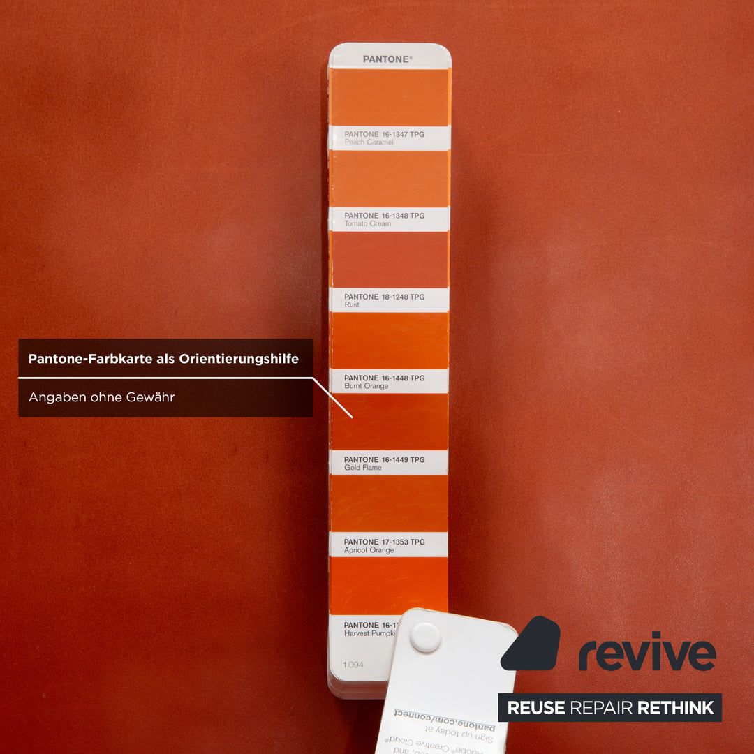 Canapé trois places en cuir rouge orangé Machalke System Plus