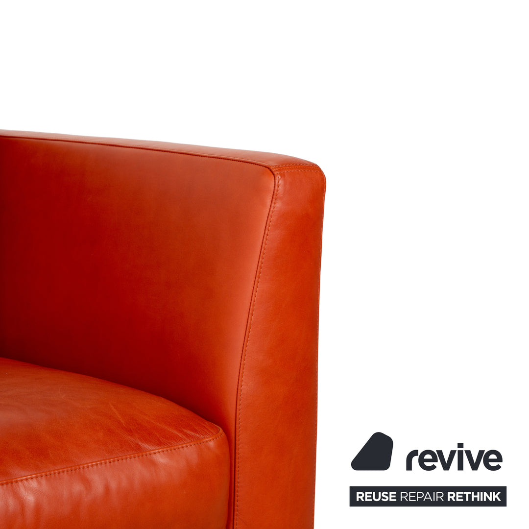 Machalke System Plus Leather Three-Seater Red Orange Sofa Couch