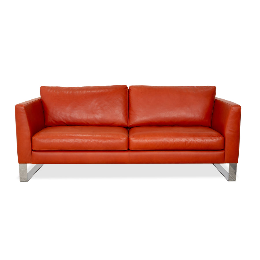 Machalke System Plus Leder Dreisitzer Rot Orange Sofa Couch