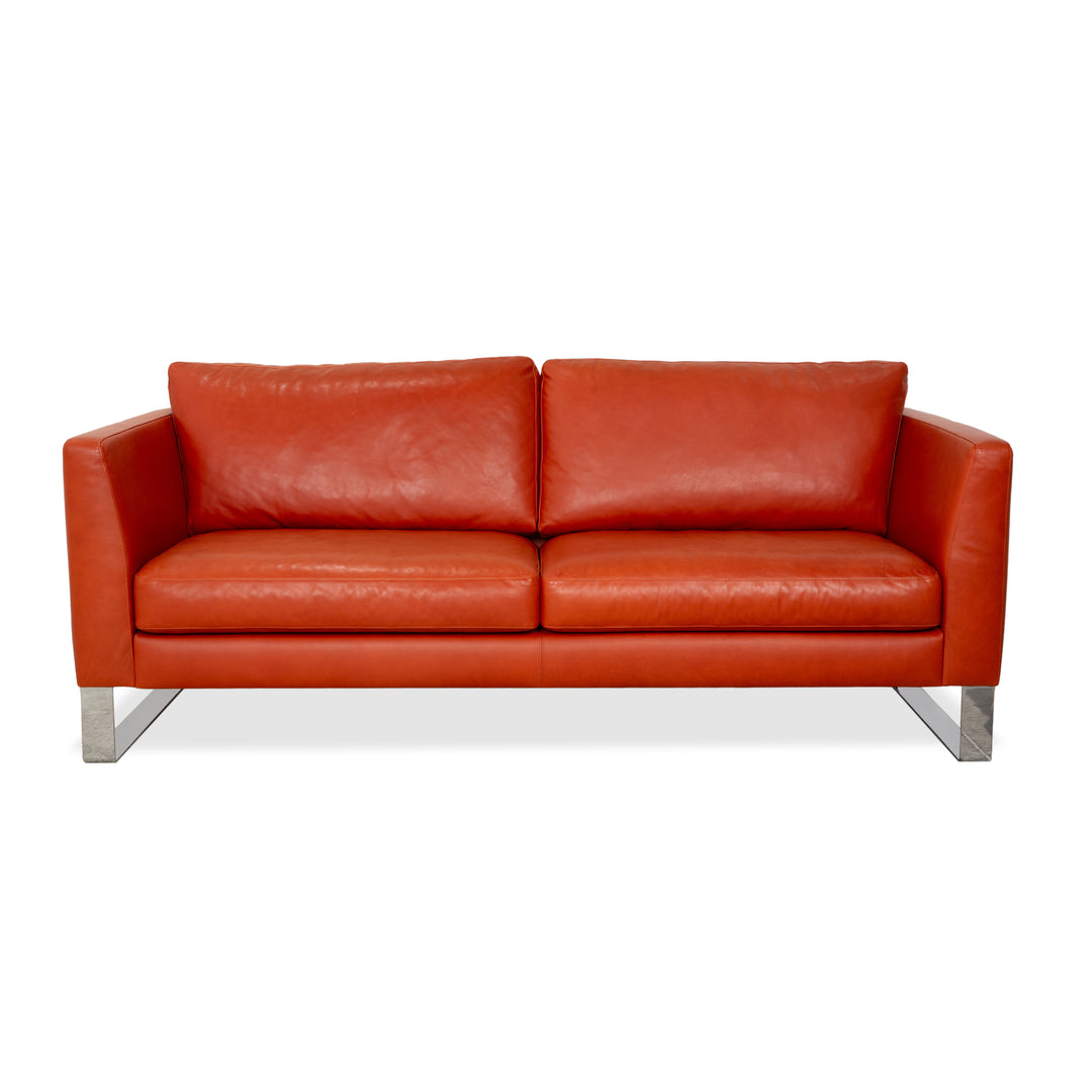 Machalke System Plus Leather Three-Seater Red Orange Sofa Couch