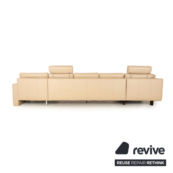 Machalke System Plus Leather Corner Sofa Beige Recamiere Right Sofa Couch