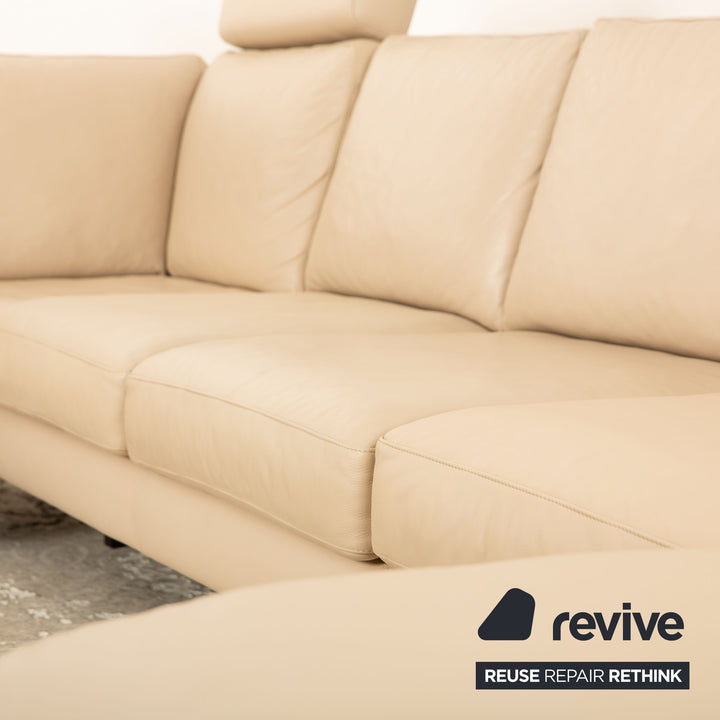 Machalke System Plus Leather Corner Sofa Beige Recamiere Right Sofa Couch