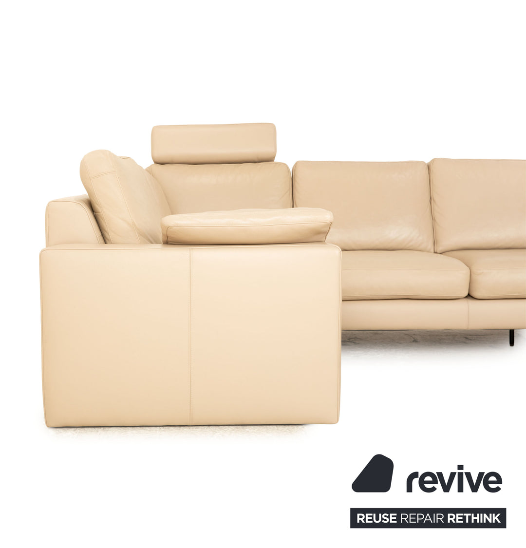 Machalke System Plus Leather Corner Sofa Beige Recamiere Right Sofa Couch