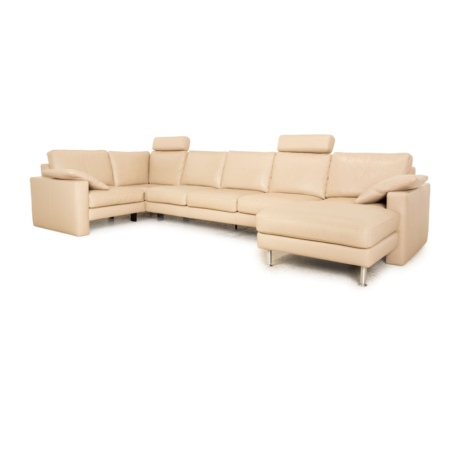 Machalke System Plus Leder Ecksofa Beige Recamiere  Rechts Sofa Couch