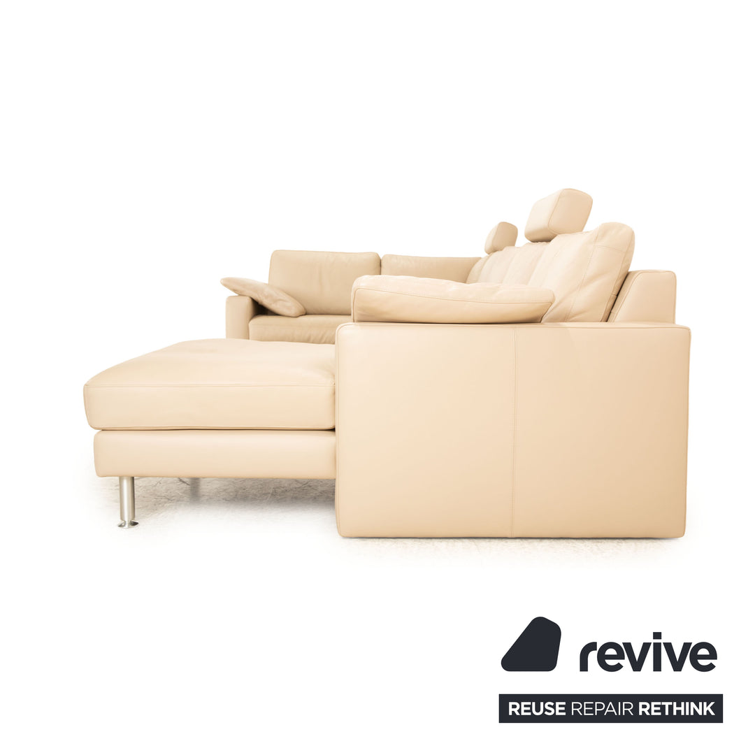 Machalke System Plus Leather Corner Sofa Beige Recamiere Right Sofa Couch