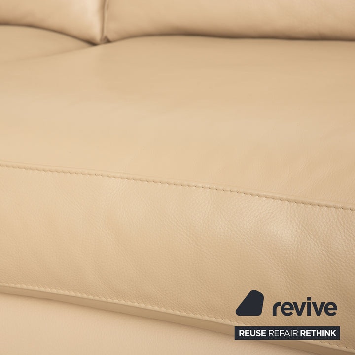 Machalke System Plus Leather Corner Sofa Beige Recamiere Right Sofa Couch