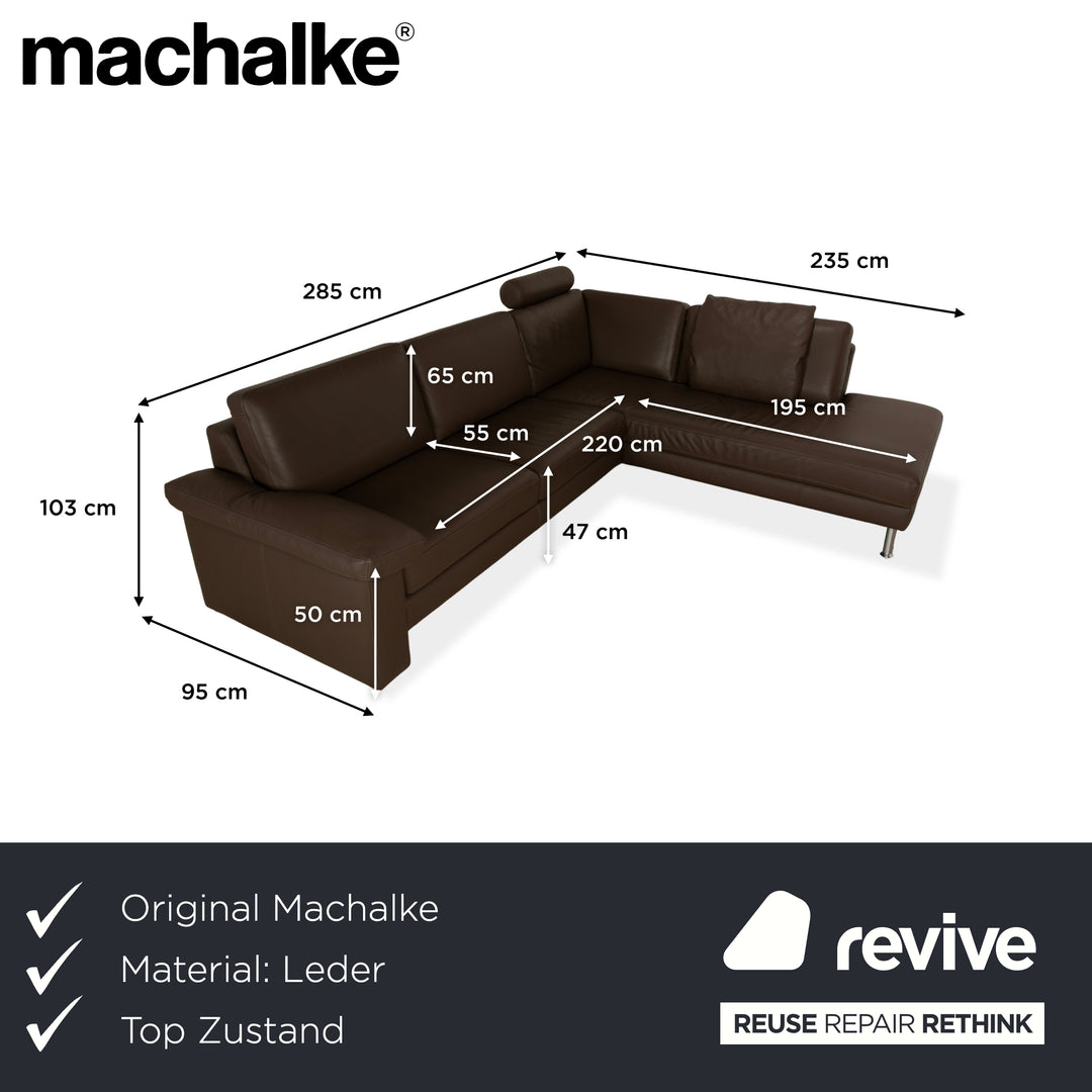 Machalke System Plus Canapé d'angle en cuir Marron Canapé