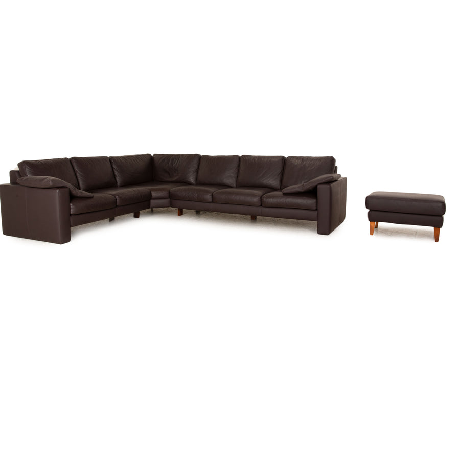Machalke System Plus Leather Sofa Set Brown Corner Sofa Stool
