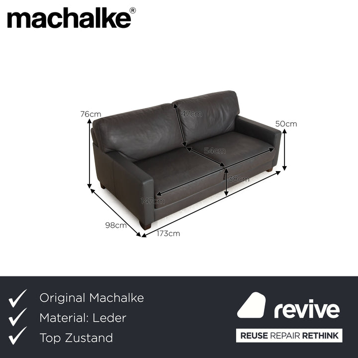 Machalke System Plus Leder Zweisitzer Grau Sofa Couch