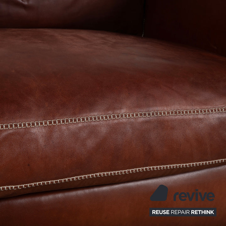 Machalke Valentino Dreisitzer Leder Sofa Braun Couch