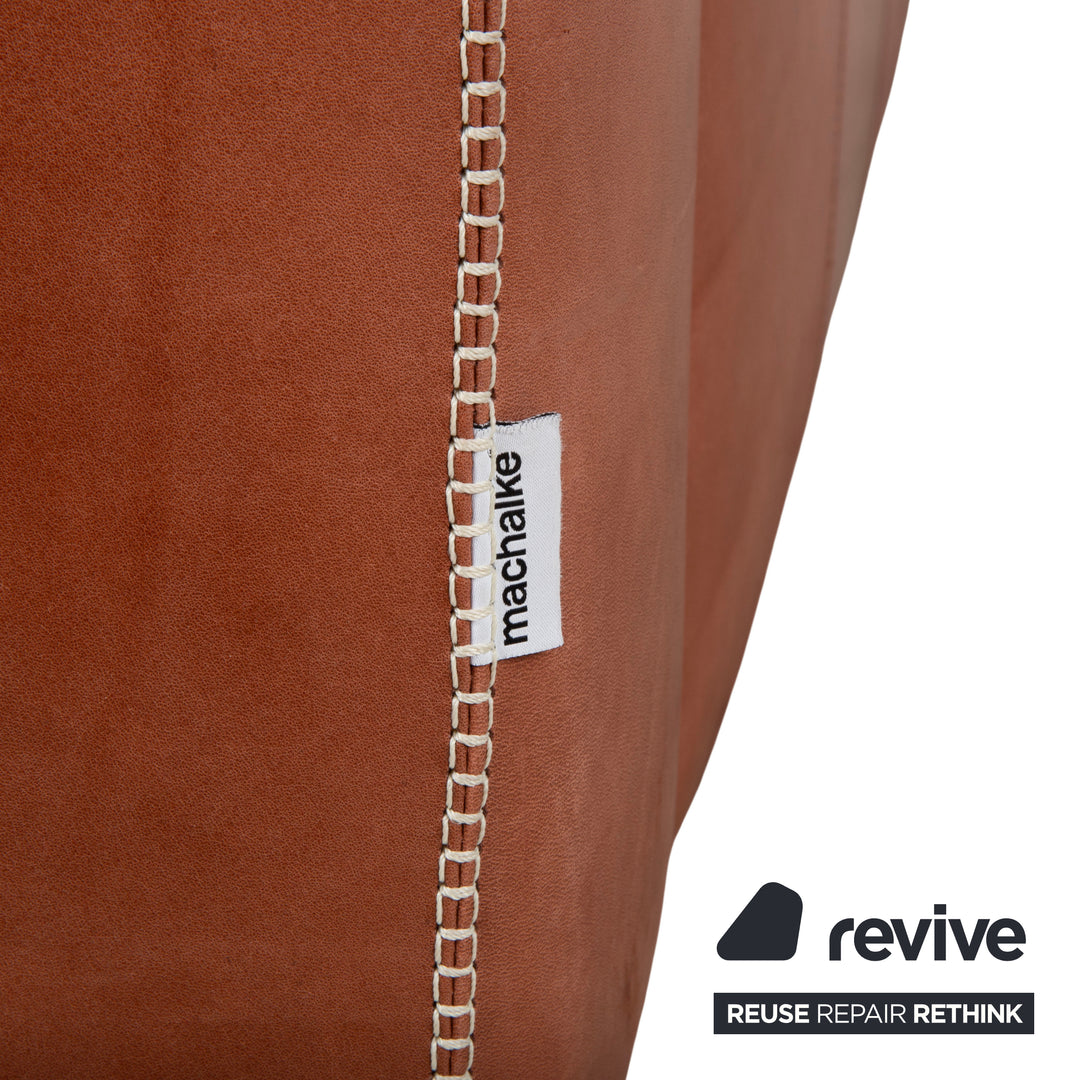 Machalke Valentino Three-Seater Leather Sofa Brown Couch