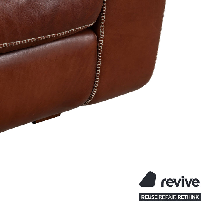 Machalke Valentino Dreisitzer Leder Sofa Braun Couch