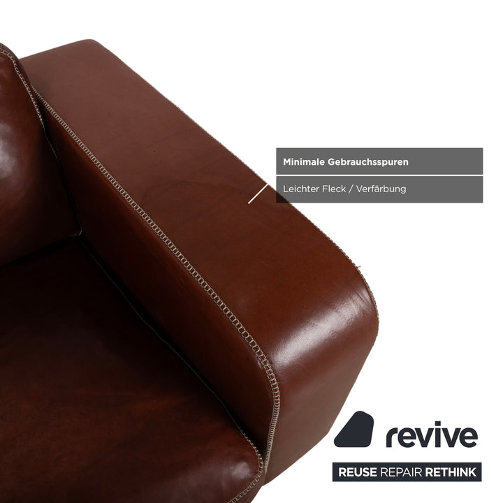 Machalke Valentino Dreisitzer Leder Sofa Braun Couch