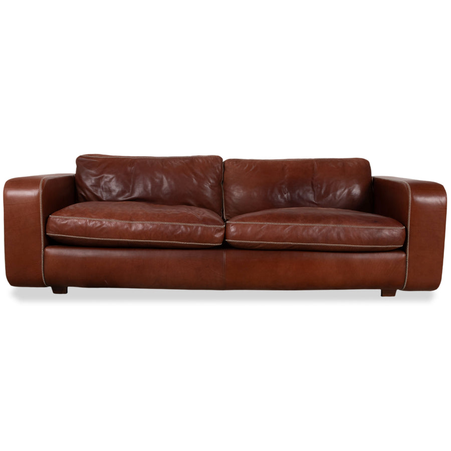 Machalke Valentino Dreisitzer Leder Sofa Braun Couch