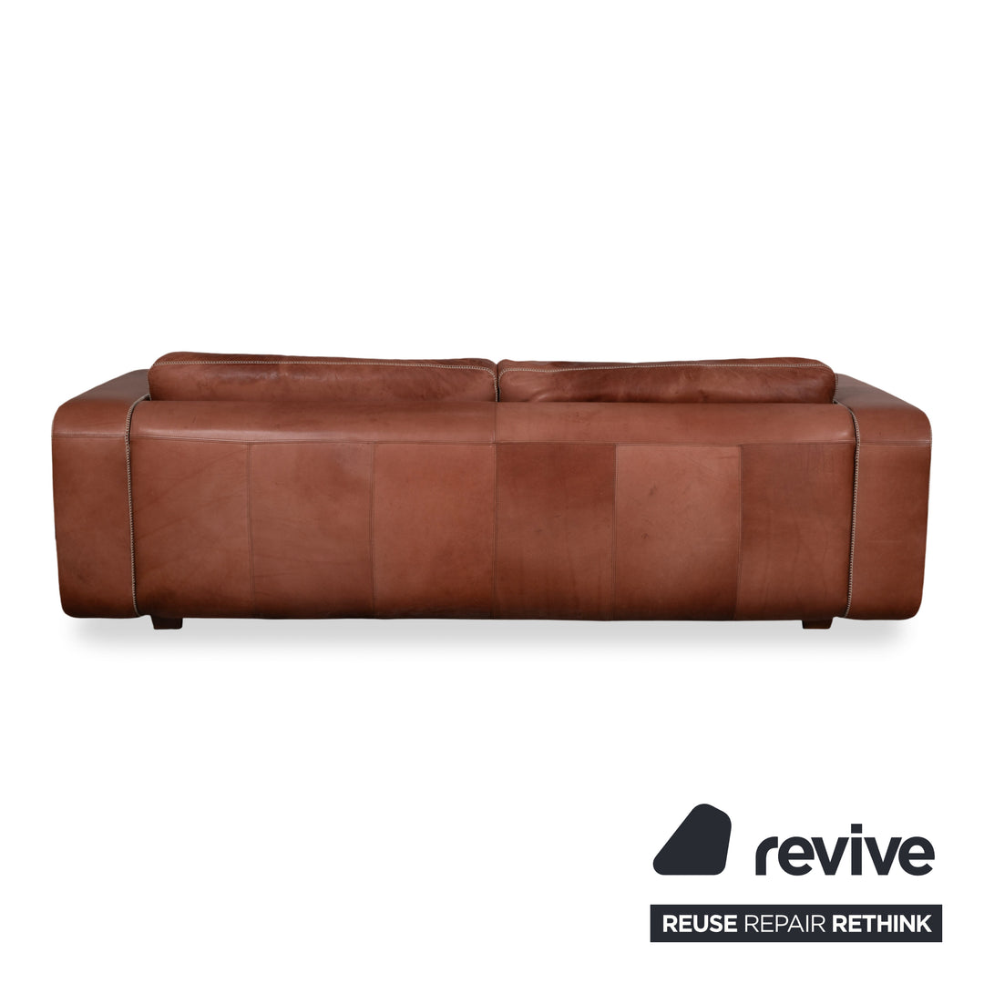Machalke Valentino Dreisitzer Leder Sofa Braun Couch