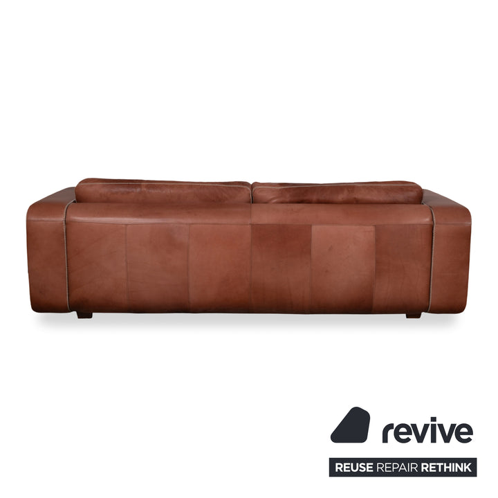 Machalke Valentino Dreisitzer Leder Sofa Braun Couch