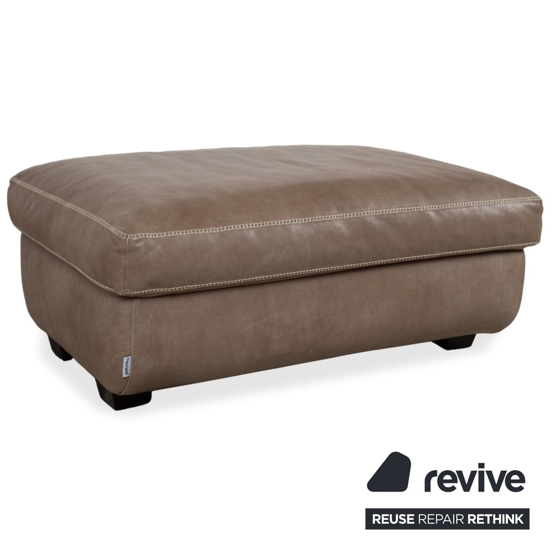 Machalke Valentino Garnitur Leder Ecksofa Hocker Braun Taupe Sofa Couch
