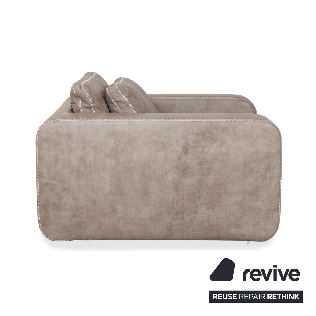 Machalke Valentino Leder 2x Sessel Grau