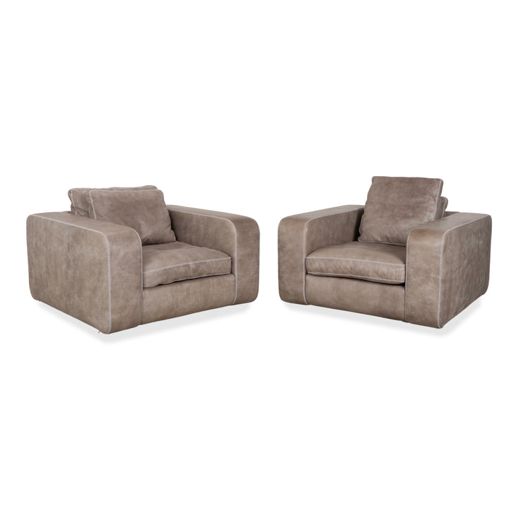 Machalke Valentino Leather Aniline Leather Armchair Grey