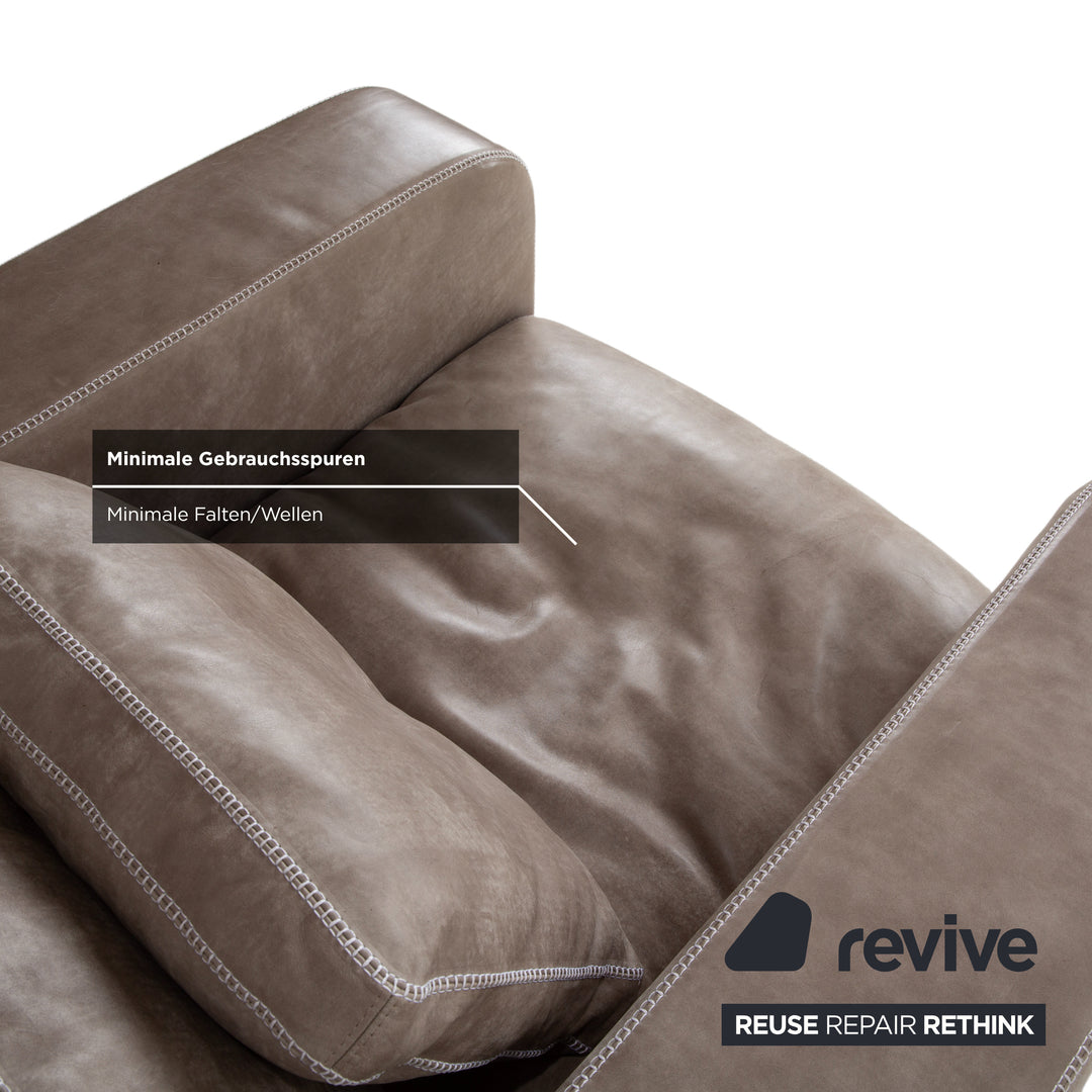 Machalke Valentino Leder 2x Sessel Grau