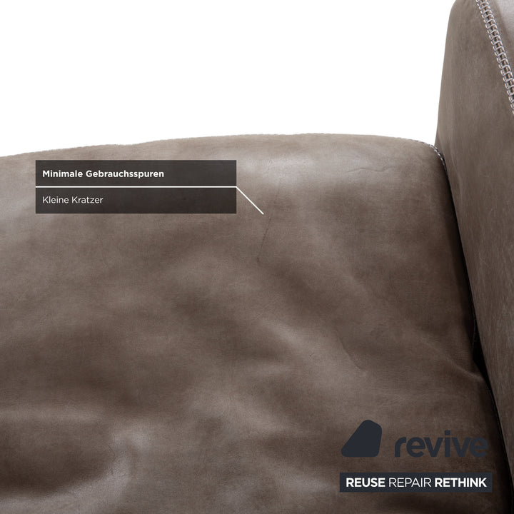 Machalke Valentino Leder 2x Sessel Grau