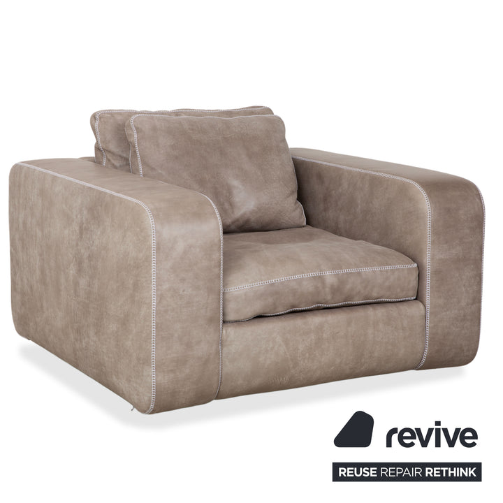 Machalke Valentino Leder 2x Sessel Grau