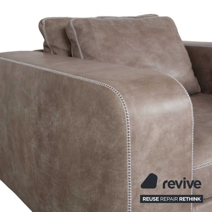 Machalke Valentino Leder 2x Sessel Grau