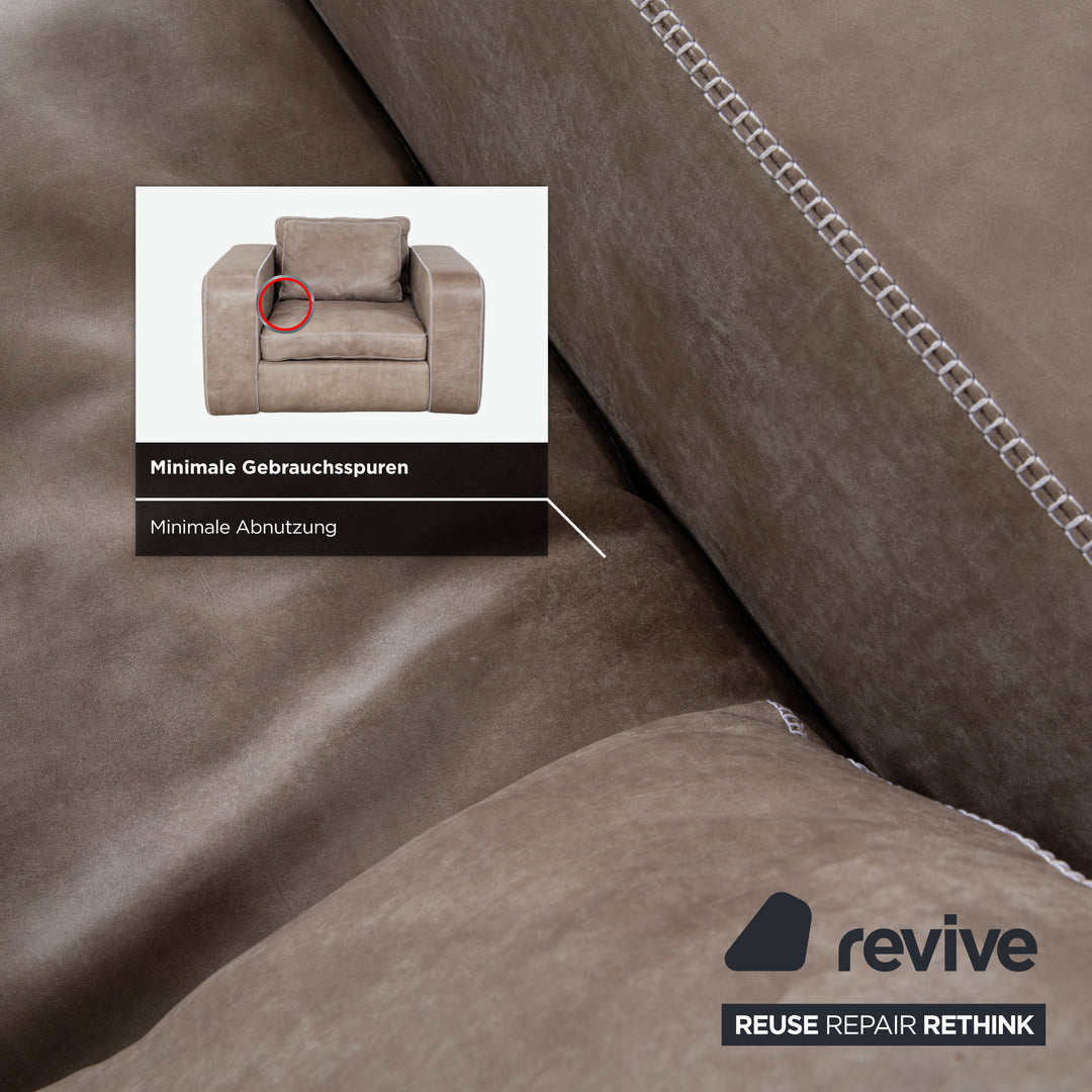 Machalke Valentino Leder 2x Sessel Grau