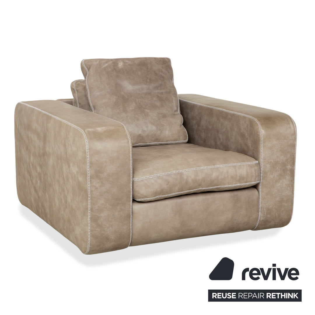 Machalke Valentino Leder 2x Sessel Grau