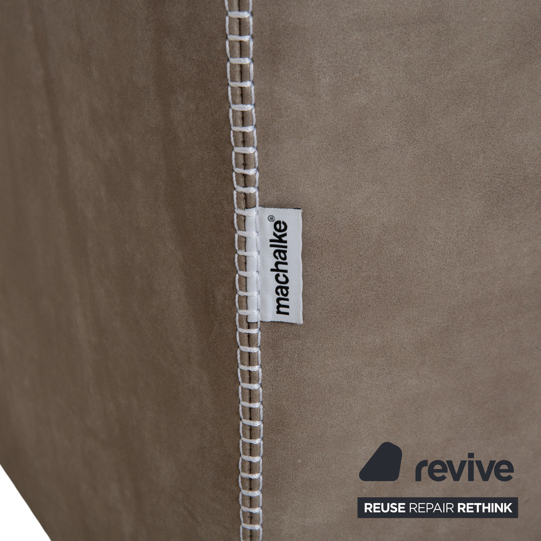 Machalke Valentino Leder Dreisitzer Beige Oliv Sofa Couch