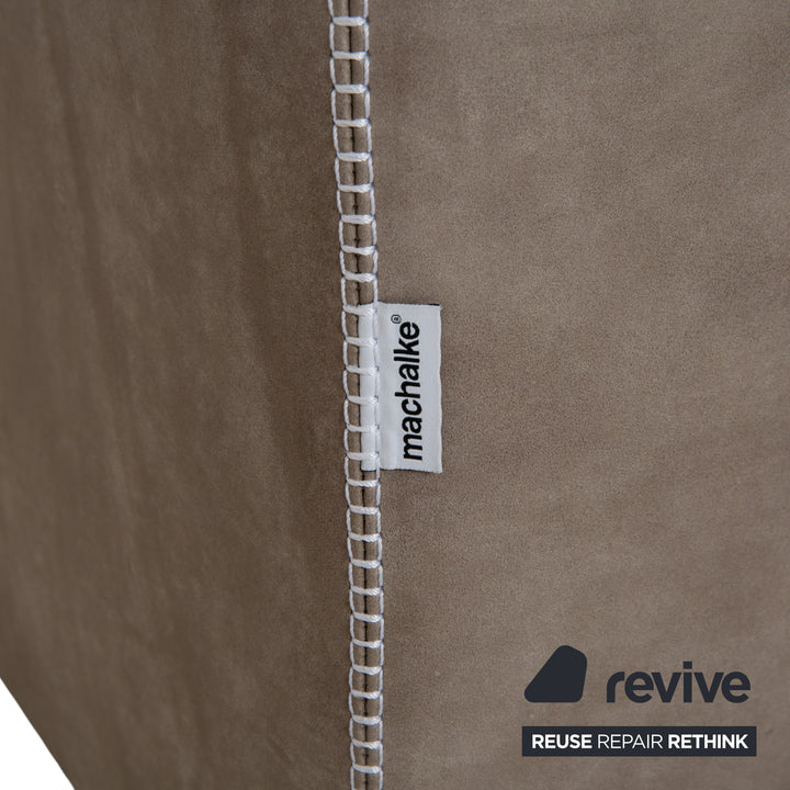 Machalke Valentino Leder Dreisitzer Beige Oliv Sofa Couch