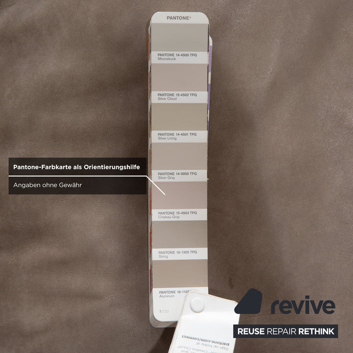 Machalke Valentino Leder Dreisitzer Beige Oliv Sofa Couch