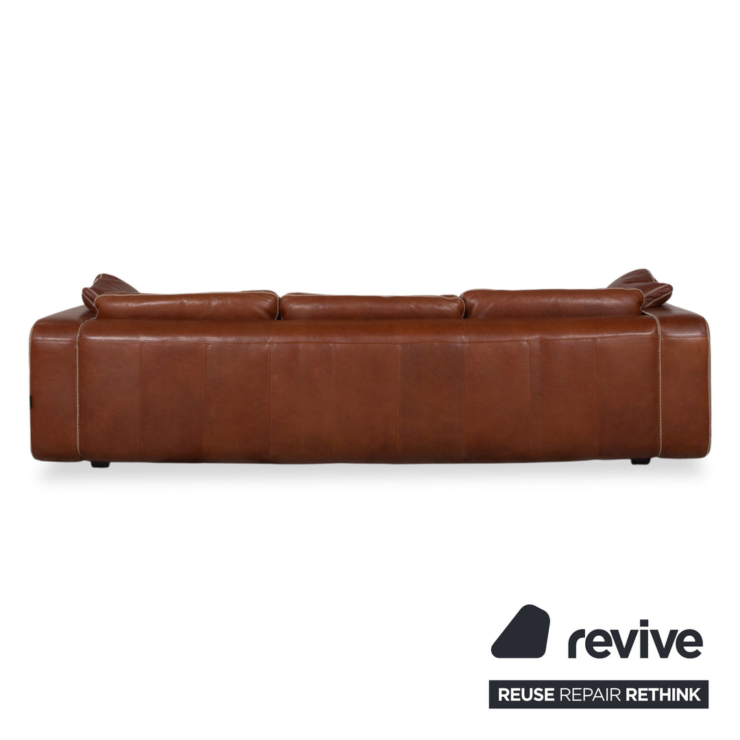 Machalke Valentino Leder Dreisitzer Braun Cognac Sofa Couch
