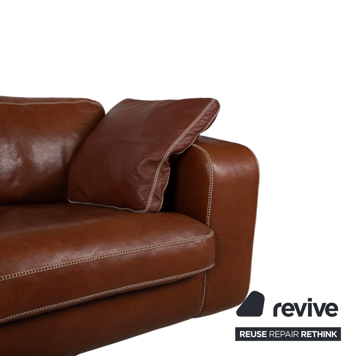 Machalke Valentino Leder Dreisitzer Braun Cognac Sofa Couch