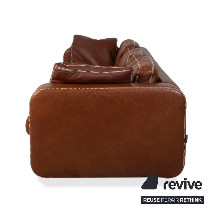 Machalke Valentino Leder Dreisitzer Braun Cognac Sofa Couch