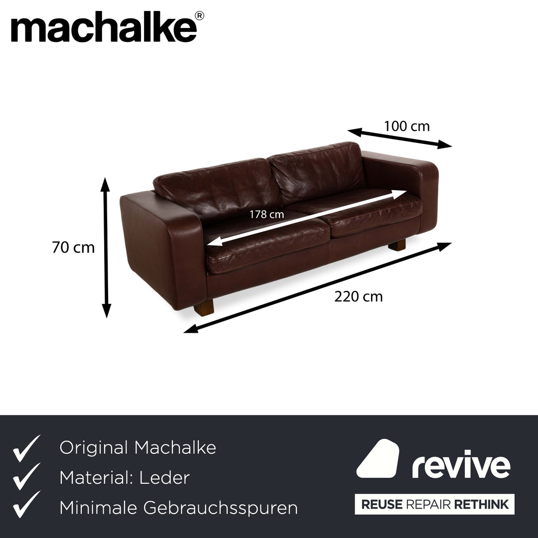 Machalke Valentino Leder Dreisitzer Braun Sofa Couch