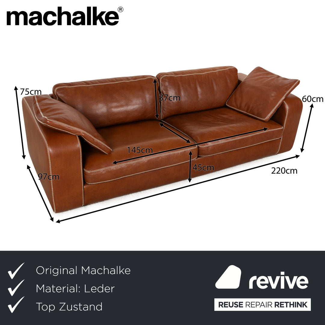 Machalke Valentino Leder Dreisitzer Braun Sofa Couch