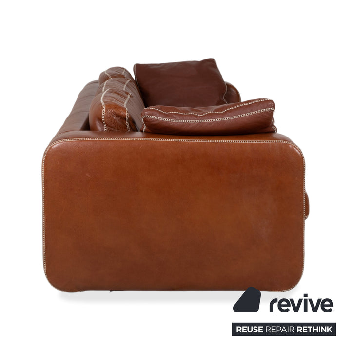 Machalke Valentino Leder Dreisitzer Braun Cognac Sofa Couch