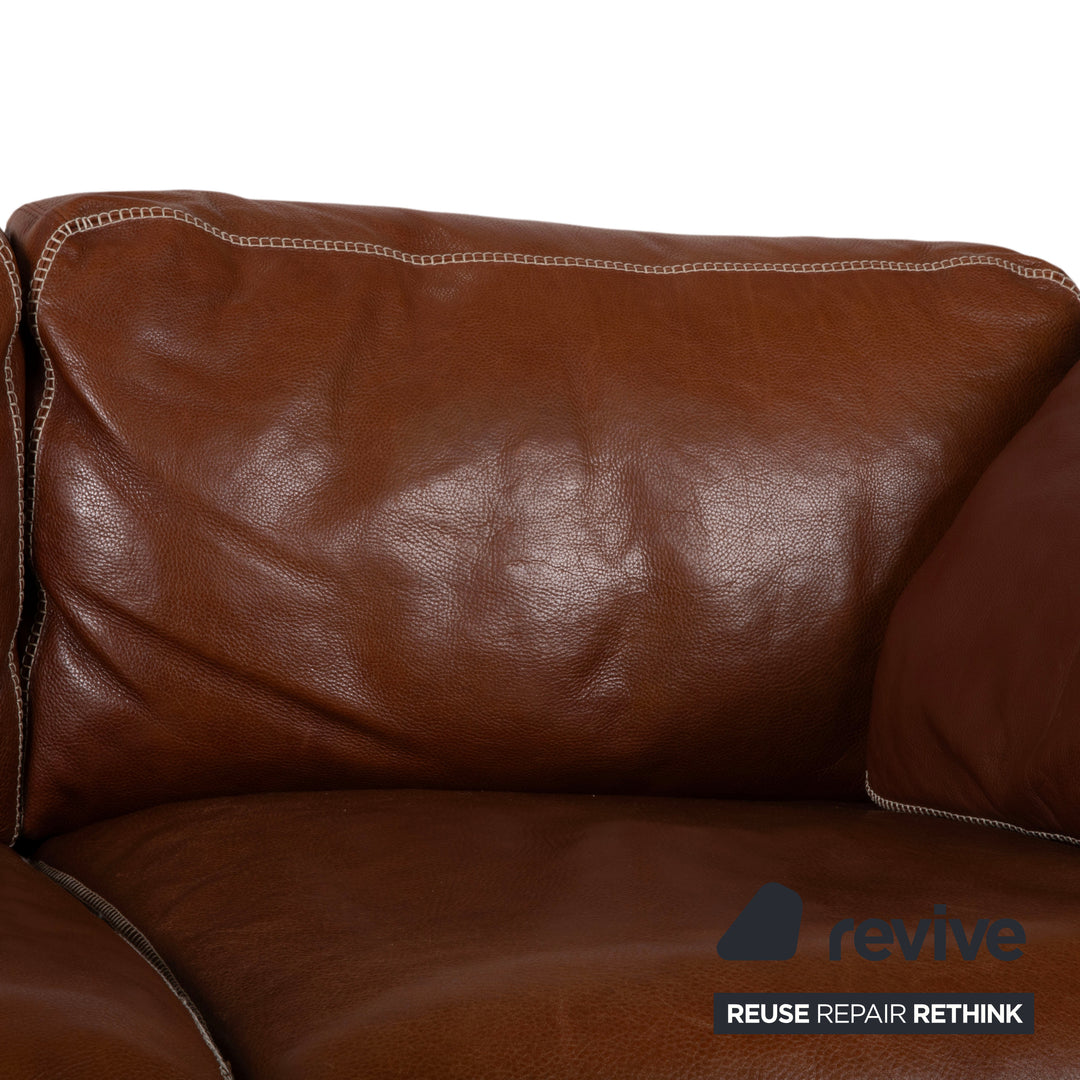 Machalke Valentino Leder Dreisitzer Braun Cognac Sofa Couch