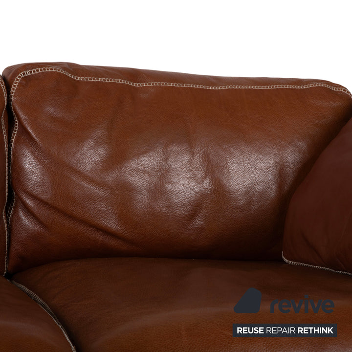Machalke Valentino Leder Dreisitzer Braun Cognac Sofa Couch